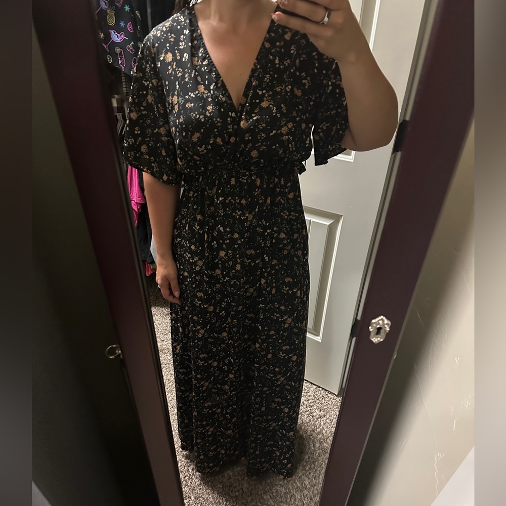 Floral Black Maxi Dress